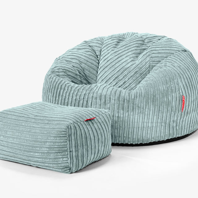 Klasszikus Babzsákfotel - Klasszikus Kordbársony Mentazöld 02