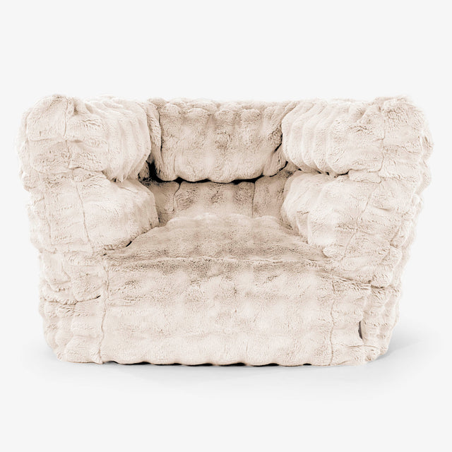 Louis Babzsákfotel Kartámasszal - Műszőrme Buborék Tejszín 01