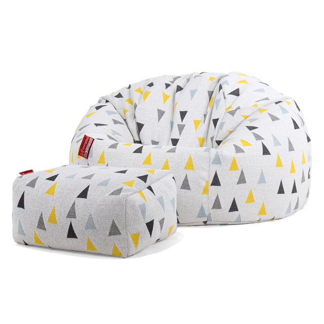 Klasszikus Babzsákfotel - Kötött Geometriai Háromszög 02