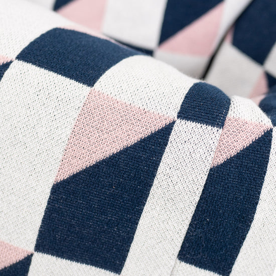 Klasszikus Babzsákfotel - Kötött Geometrikus Kék 04