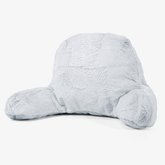 Magas Háttámlájú Olvasópárna - Sztintetikus Nyúlszőr Fakó Kék 01