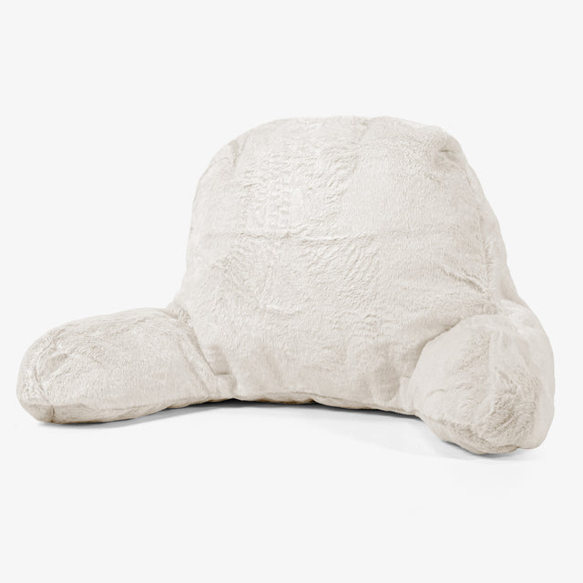 Magas Háttámlájú Olvasópárna - Sztintetikus Nyúlszőr Fehér 01