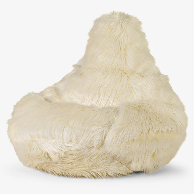 Háttámlás Babzsákfotel - Mongol Műszőrme Pávakék 01