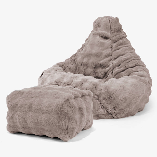 Háttámlás Babzsákfotel - Műszőrme Buborék Nerc 01