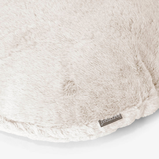 Kerek Párnahuzat 50cm - Sztintetikus Nyúlszőr Fehér 02