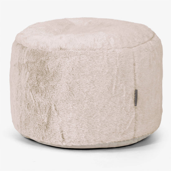 Kis Kerek Lábtartó - Sztintetikus Nyúlszőr Aranybarna 01