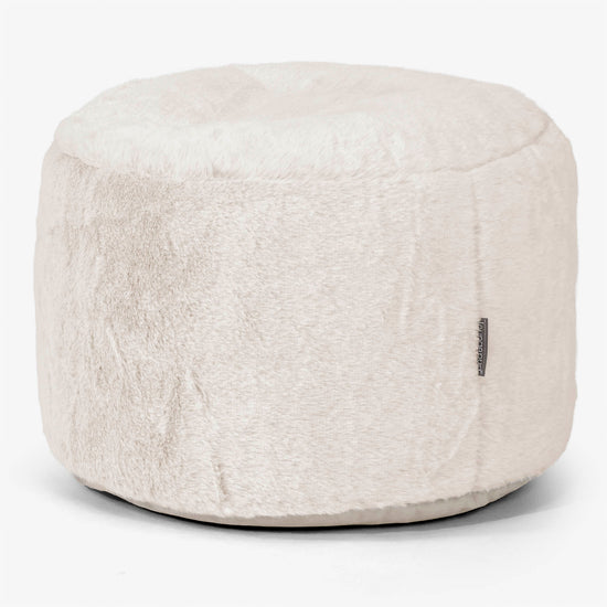 Kis Kerek Lábtartó - Sztintetikus Nyúlszőr Fehér 01