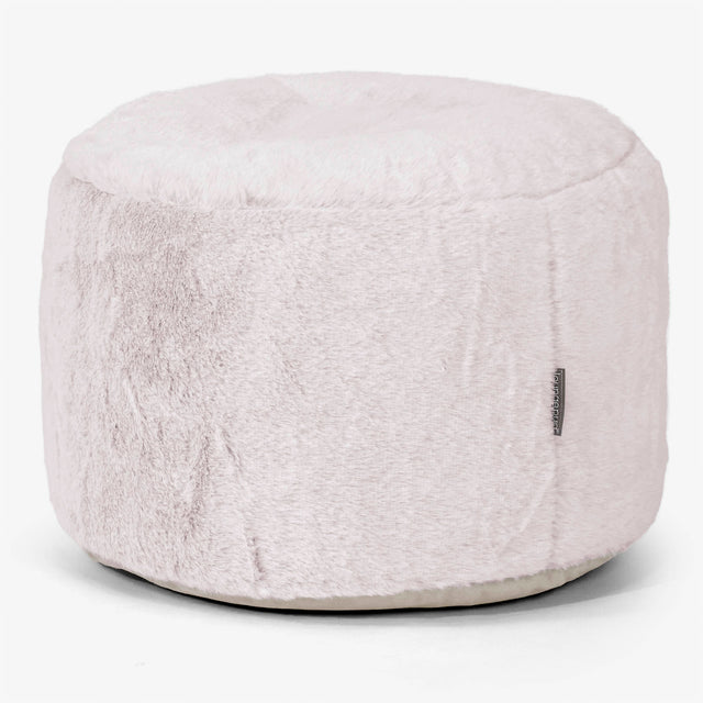 Kis Kerek Lábtartó - Sztintetikus Nyúlszőr Fakó Rózsaszínű 01