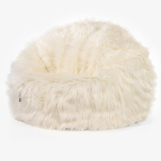 Klasszikus Babzsákfotel - Mongol Műszőrme Pávakék 01