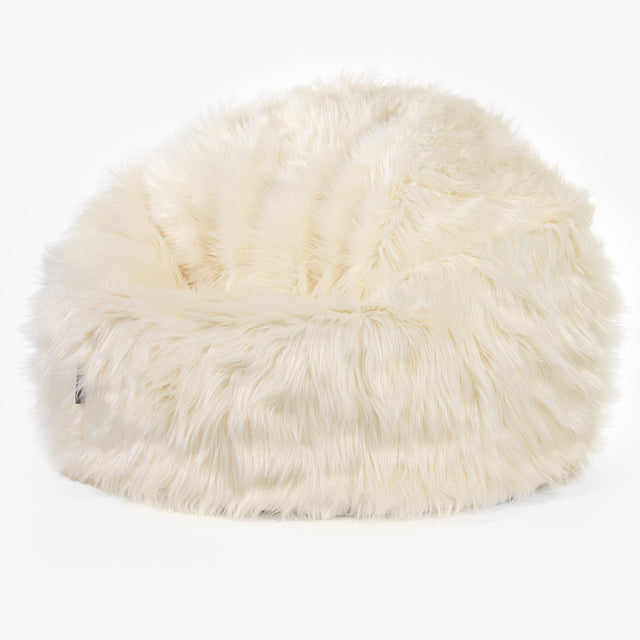 Klasszikus Babzsákfotel - Mongol Műszőrme Pávakék 01