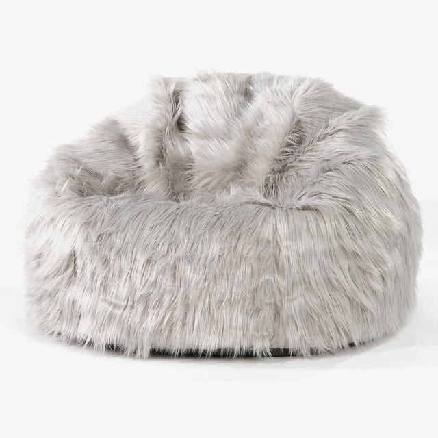 Klasszikus Babzsákfotel - Mongol Műszőrme Szürke 01