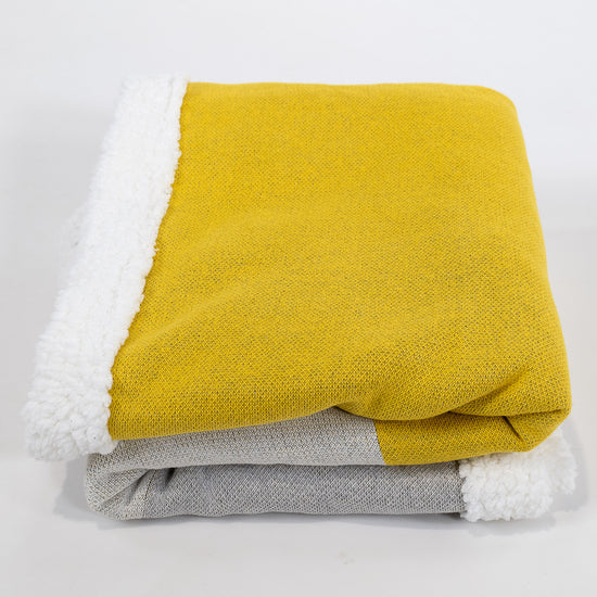 Dísztakaró / Pléd Kanapéhoz - Kötött Geometriai Színblokk Szürke 02