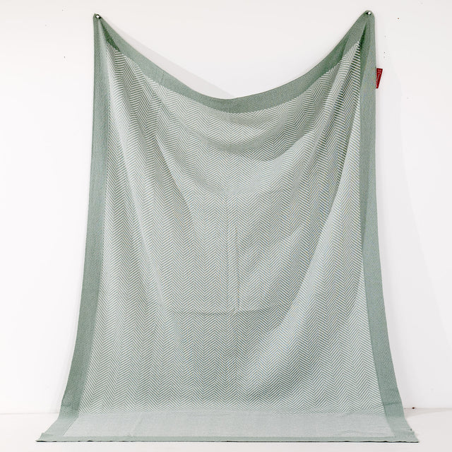 Dísztakaró / Pléd Kanapéhoz - Kötött Halcsont Kacsa Tojás Kék 01