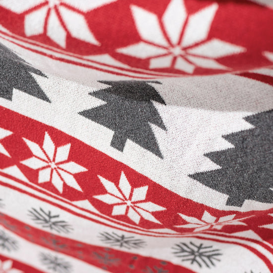 Dísztakaró / Pléd Kanapéhoz - Kötött Karácsonyi Fairisle Vörös 04