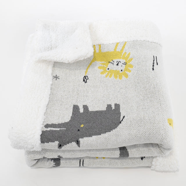 Dísztakaró / Pléd Kanapéhoz - Kötött Szafari 03