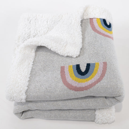 Dísztakaró / Pléd Kanapéhoz - Kötött Szivárvány 03