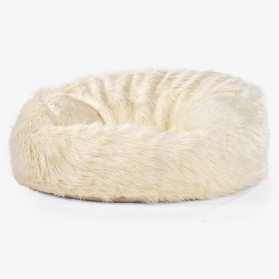 Mamut Méretű Babzsák-Kanapé - Mongol Műszőrme Pávakék 01