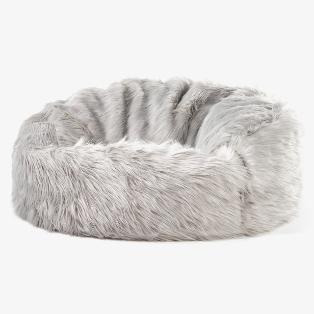 Mamut Méretű Babzsák-Kanapé - Mongol Műszőrme Szürke 01