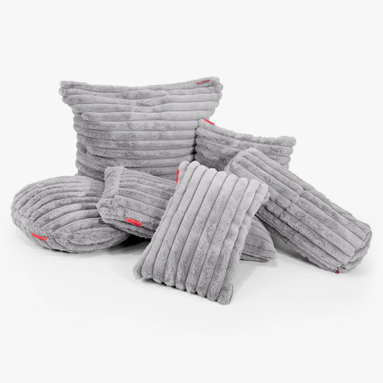 Párnahuzat 35 x 50cm - Ultra Plüss Kord Szürke 02