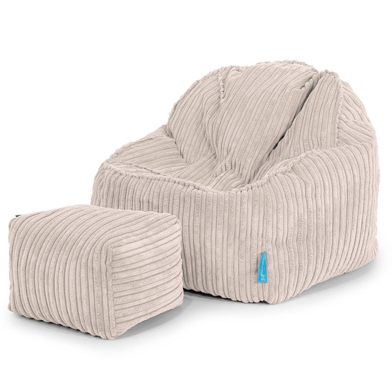 Sloucher Babzsák Gyermekek Számára 2-6 Éves - Klasszikus Kordbársony Elefántcsont 03