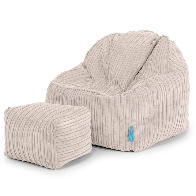 Sloucher Babzsák Gyermekek Számára 2-6 Éves - Klasszikus Kordbársony Elefántcsont 03