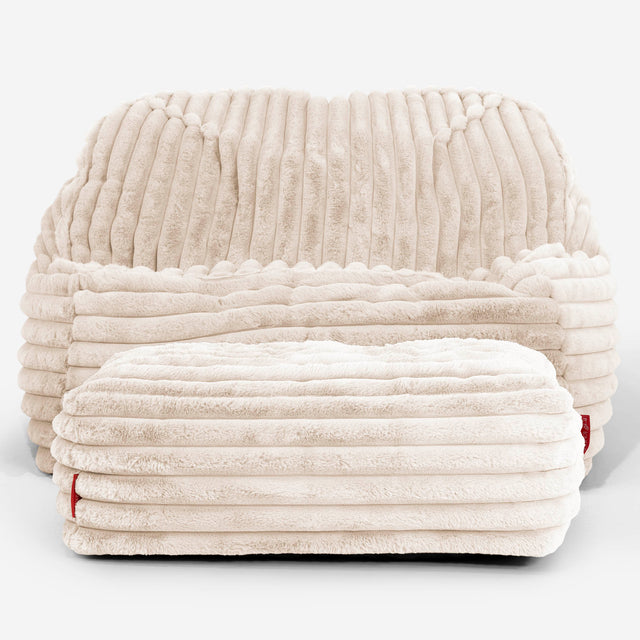 Sloucher Babzsákfotel - Ultra Plüss Kord Tejszín 03