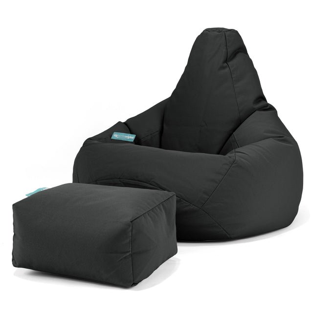 SoleiStorm™ Ultra 2000 h+ Háttámlás babzsákfotel - Olefin Fekete 01