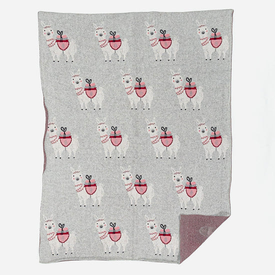 Gyermek Dísztakaró / Pléd Kanapéhoz - 100% Luxuskivitelű Kötött Láma 03