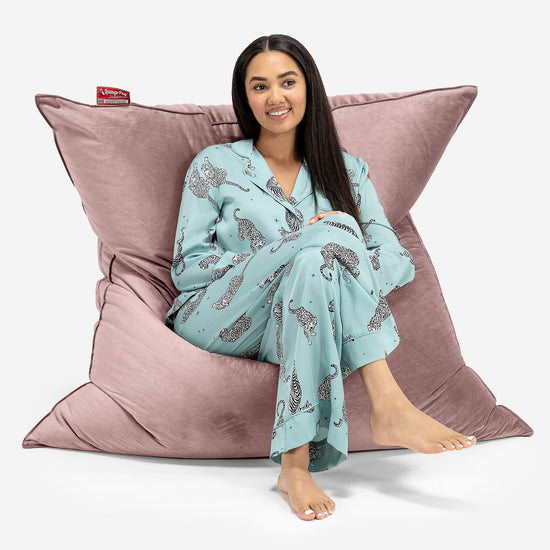 Extra Nagyméretű Babzsák - Bársony Rózsaszínű 02