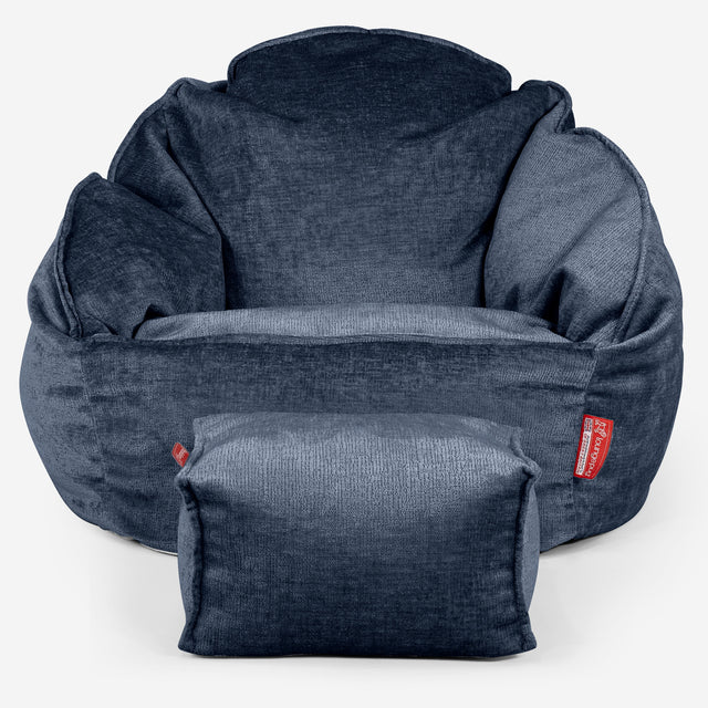 Bubblez Babzsákfotel - Zsenília Sötétkék 02