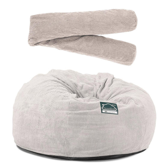 Cloudsac 1010 Óriás Memóriahabos XXL Babzsák-Kanapé - Pompon Elefántcsont 07