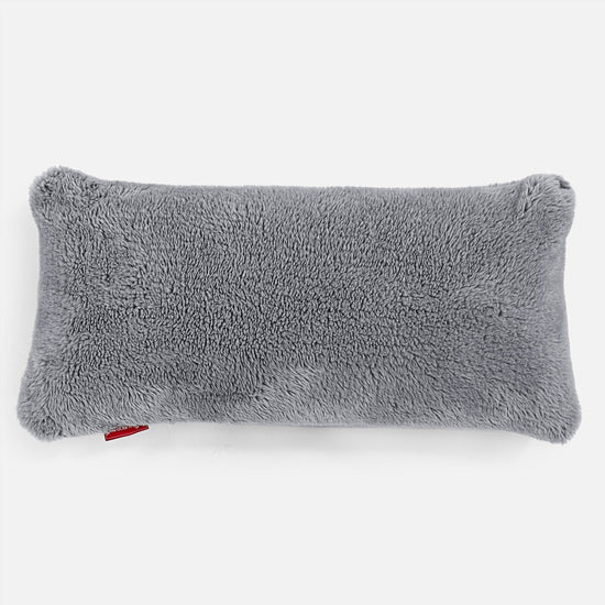 XL Négyszögletű Párna 40 x 80cm - Teddy Műszőrme Sötétszürke 01