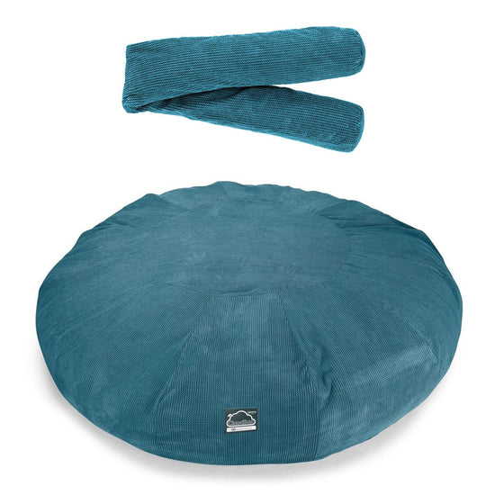 Cloudsac 5000 XXXXXL Titanic Méretű Memóriahabos Babzsák-Kanapé - Pompon Égei-tengeri kék 06