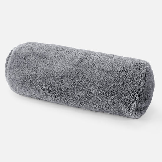Hengerpárnahuzat 20 x 55cm - Teddy Műszőrme Sötétszürke 01