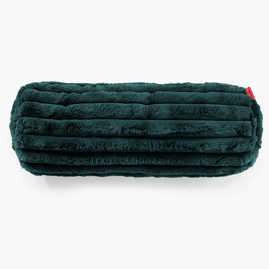 Hengerpárnahuzat 20 x 55cm - Ultra Plüss Kord Pávakék 02