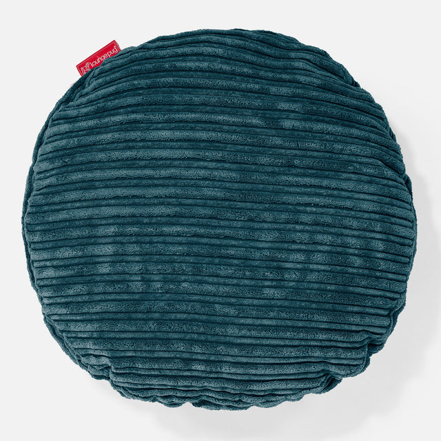 Kerek Párnahuzat 50cm - Klasszikus Kordbársony Pávakék 01