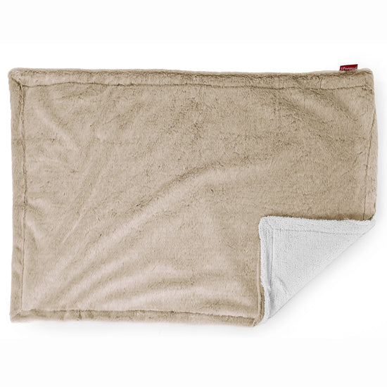 Sherpa Dísztakaró / Pléd Kanapéhoz - Sztintetikus Nyúlszőr Aranybarna 03