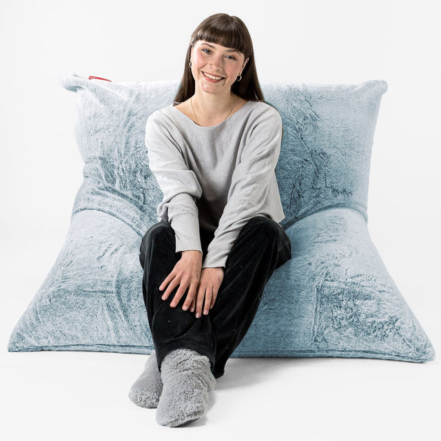 Extra Nagyméretű Babzsák - Sztintetikus Nyúlszőr Fakó Kék 01