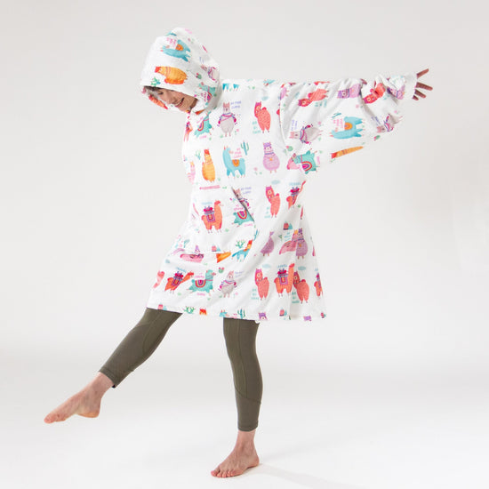 Túlméretezett Kapucnis Takaró / Pulóver Férfiaknak Vagy Nőknek - Minky Láma 03