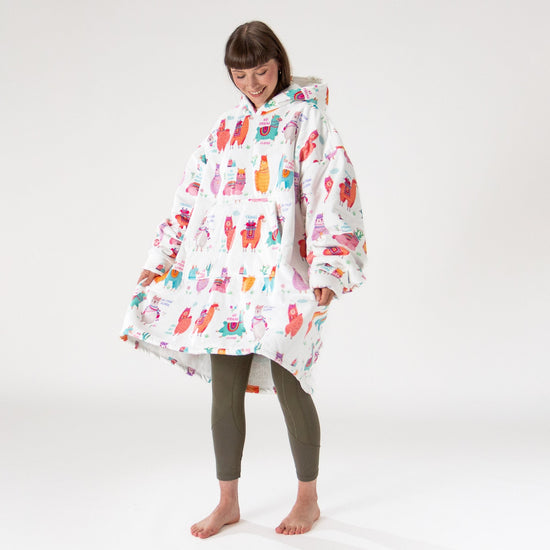 Túlméretezett Kapucnis Takaró / Pulóver Férfiaknak Vagy Nőknek - Minky Láma 04