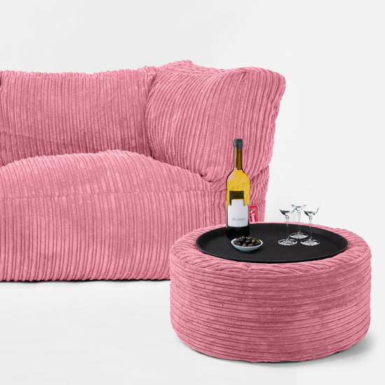 3 Személyes Albert Babzsák-Kanapé - Klasszikus Kordbársony Korall 03