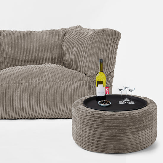 3 Személyes Albert Babzsák-Kanapé - Klasszikus Kordbársony Galambszürke 03