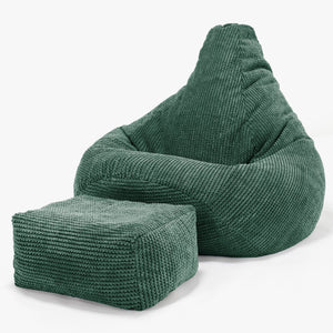 Háttámlás Babzsákfotel - Pompon Mohazöld