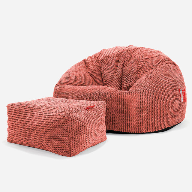 Klasszikus Babzsákfotel - Pompon Tökorange 02