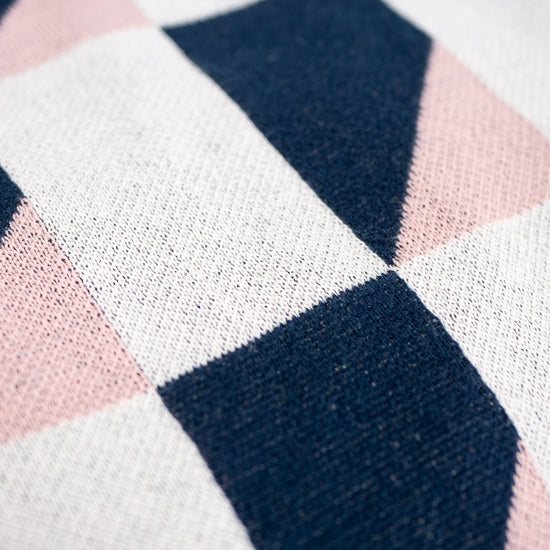 Kis Lábtartó - Kötött Geometrikus Kék 03