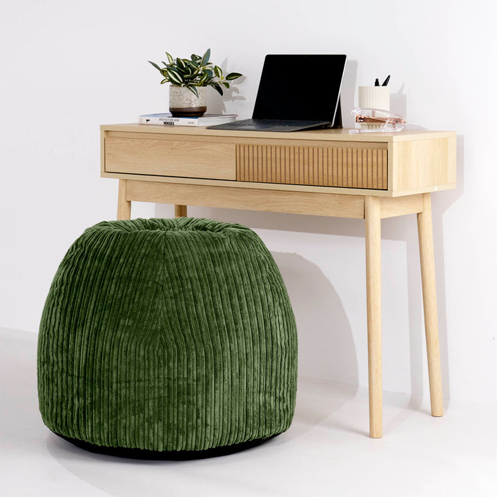 Ergonomikus Iroda-pouf Szék - Klasszikus Kordbársony Erdei Zöld - 02