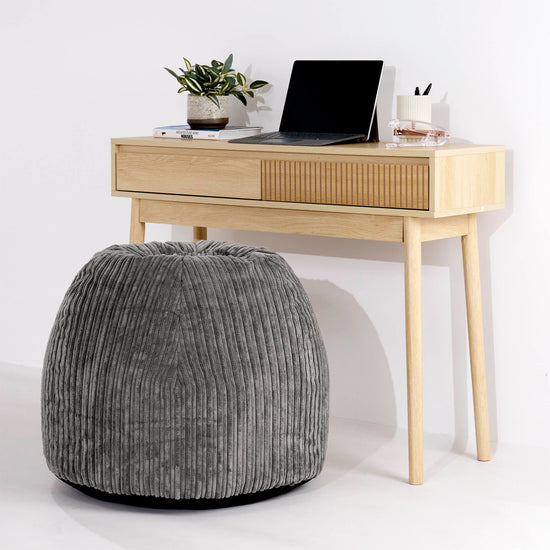 Ergonomikus Iroda-pouf Szék - Klasszikus Kordbársony Grafitszürke - 02