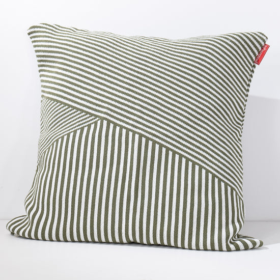 Extra Nagypárnahuzat 70 x 70cm - Kötött Csík Zöld 02