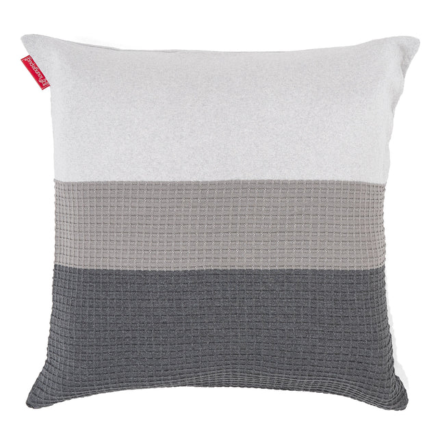 Extra Nagypárnahuzat 70 x 70cm - Kötött Színblokk Szürke 01