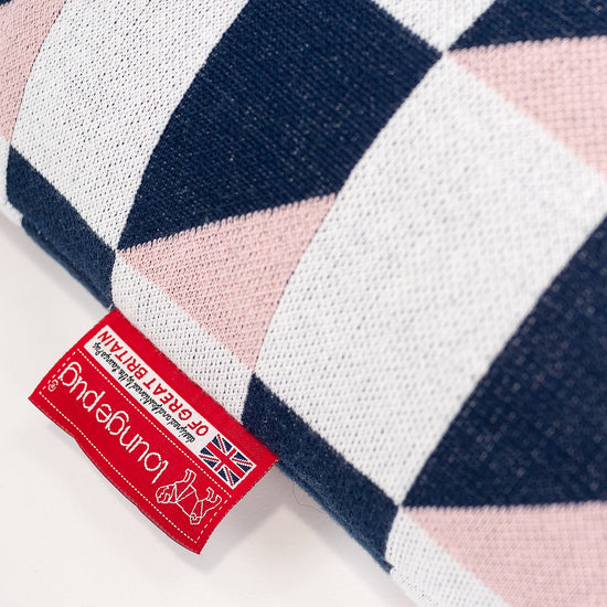 Gamer Babzsák-Klubfotel - Kötött Geometrikus Kék 02